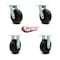 Service Caster 6 Inch Polyolefin Caster Set with Ball Bearings 2 Swivel 2 Rigid SCC-30CS620-POB-2-R620-2 - alternate 3